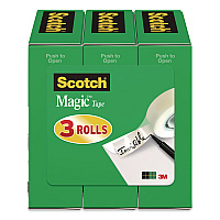 Scotch Magic Tape Refill, 1" Core, 0.5" x 36 yds, Clear, 108 Rolls/Carton (810H3CT)