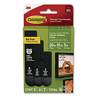 Command Damage-Free Hanging Picture Hanging Strip Pairs, (8) XL (0.86 x 4.37), (6) L (0.75