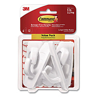 Command Large Utility Hooks, Plastic, White, Supports 5 lb, 6/Pack (170036ES)