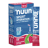 nuun Sport Hydration Electrolyte Powder Drink Mix, Strawberry Kiwi, 0.19 oz Stick, 10/Box (02394)
