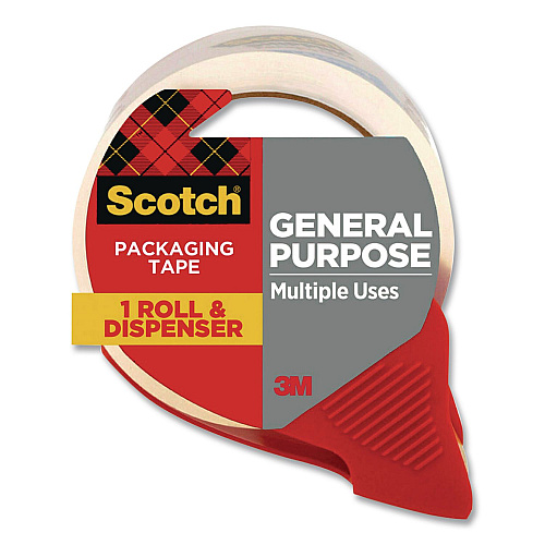 Scotch General Purpose Packaging Tape with Dispenser, 3" Core, 1.88 x 84.2 yds, Clear (335077RD36GC)