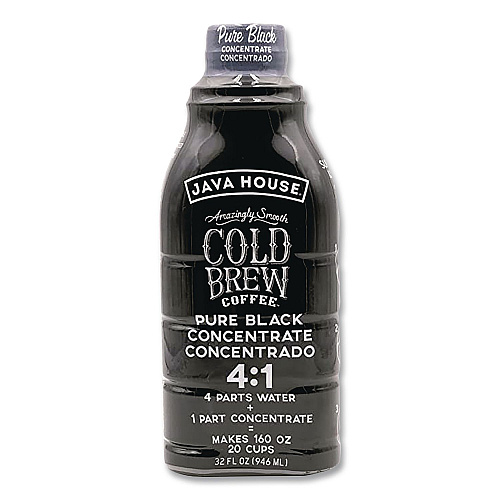Java House Cold Brew Coffee Concentrate, Pure Black, 32 oz Bottle (HFP01607)