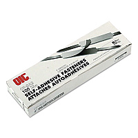 Officemate Self-Adhesive Two-Prong Folder Fasteners, 2" Capacity, 2.75" Center to Center, Matte Silver, 100/Box (526012)