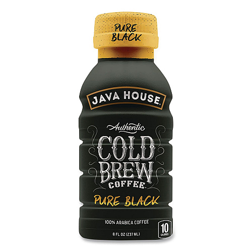 Java House Cold Brew Coffee, Pure Black, 8 oz Bottle, 24/Carton (HFP01781)