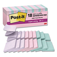 Post-it Super Sticky Large Notes Oasis Color Collection, Pack of 3 Pads, 70 Sheets per Pad,101mm x 101mm, Blue, Green - Extra Sticky Notes For Notes, To Do Lists & Memories
