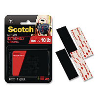 Scotch Extreme Fasteners, 1" x 3", Black, 2 Sets of Strips/Pack (RF6731)