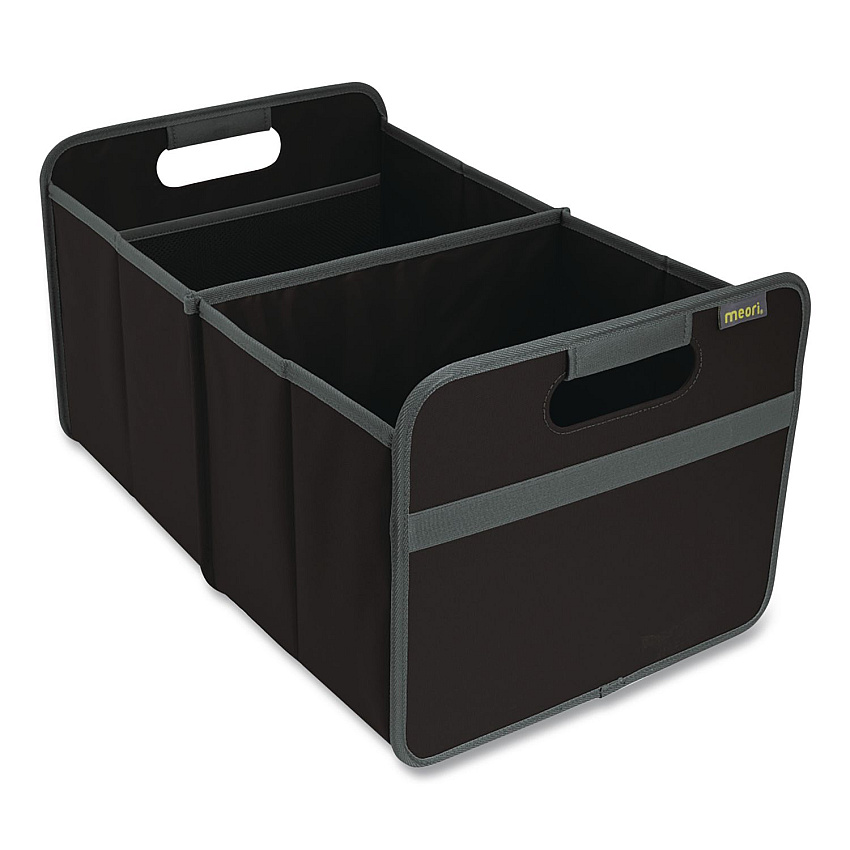 meori Classic Foldable Storage Box, Large, 2 Sections, 12.6 x 19.69 x 10.83, Lava Black (A100001)