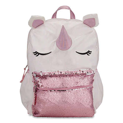 Accessory Innovations Adorable Unicorn Backpack, 12 x 5 x 16, White/Pink (B21GC49266ST)