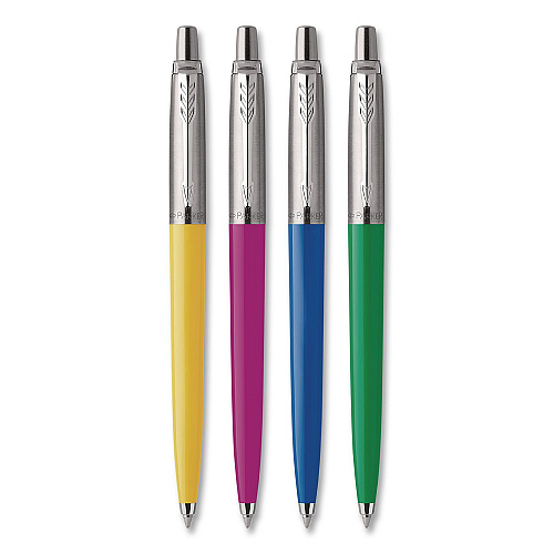 Parker Jotter Ballpoint Pen, Spirit of the 1990s Collection, Retractable, Medium 0.7 mm, Black Ink, Assorted Barrel Colors, 4/Pack (2084405)
