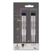 Quinkflow Refill for Parker Ballpoint Pen, Medium Conical Tip, Black Ink, 10/Pack (2119153)