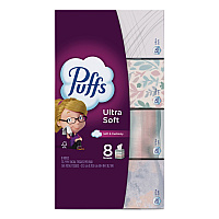 Puffs Ultra Soft Facial Tissue, 2-Ply, White, 72 Sheets/Box, 8 Boxes/Pack (61971)