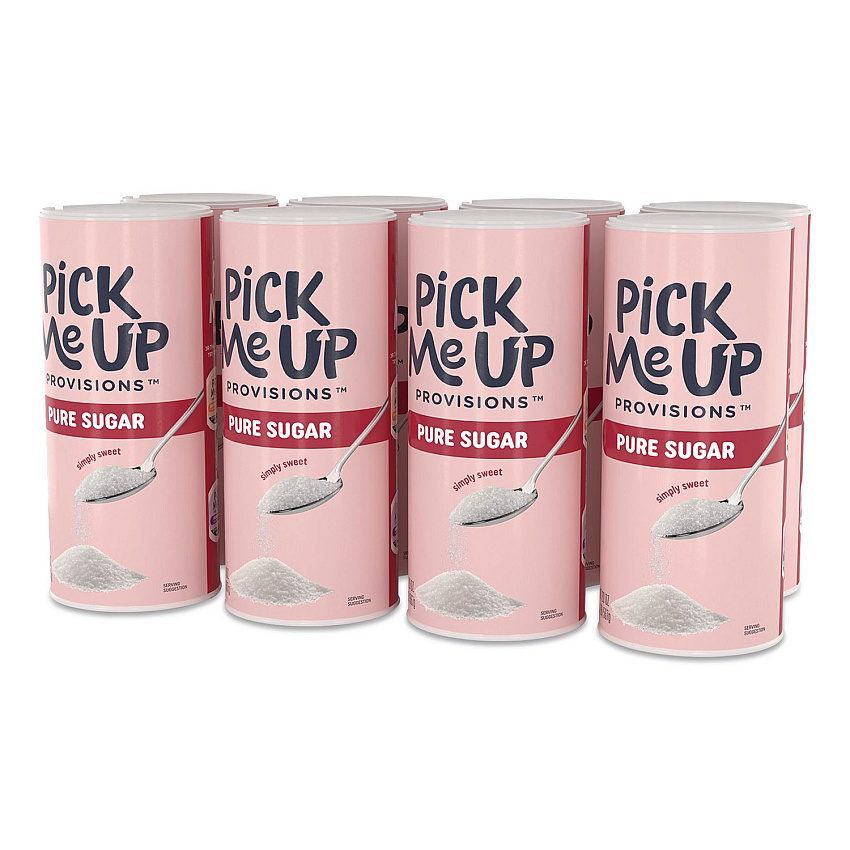 Pick Me Up Provisions Pure Sugar, 22 oz Canister, 8/Pack (PM62430)