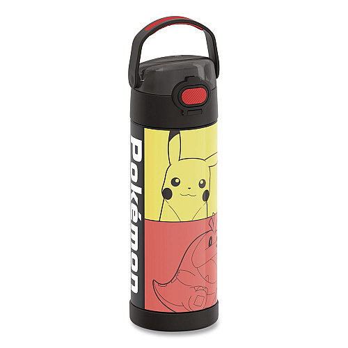 Thermos FUNtainer Pokemon Stainless Steel Vacuum Insulated Water Bottle, 16 oz, Multicolor (F42105PM6M)