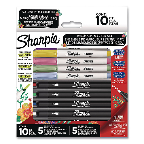 Sharpie Creative Markers, Assorted Tips, Assorted Colors, 10/Pack (2205174)