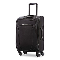 AMERICAN TOURISTER 4 KIX 2.0 Softside Spinner Suitcase, 14.5 x 9.5 x 23.5, Black (1423521041)