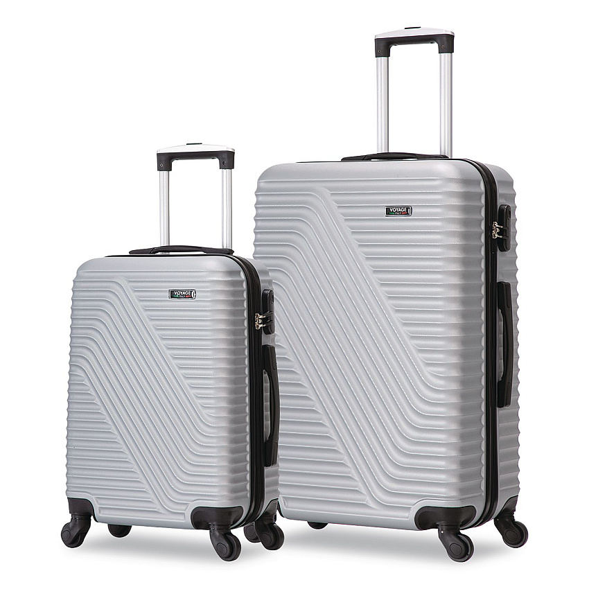 TUCCI VOYAGE Vertice ABS 2-Piece Luggage Set, Silver (V000102PCSLV)