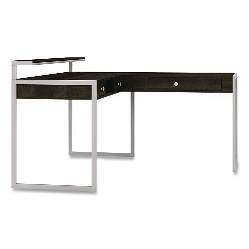 Whalen Asherton L-Shaped Corner Desk, 60" x 60" x 35.88" (Left) and 30" (Right), Fawn Aged Oak/Titanium (SPUSASHD)