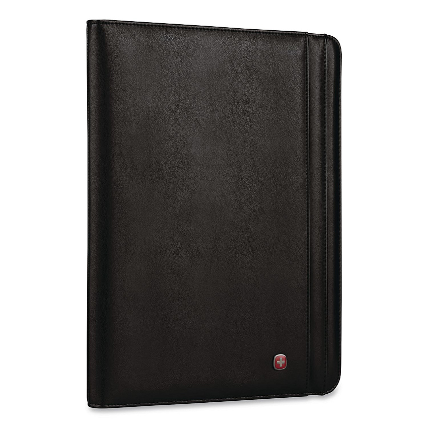 Wenger Merit Vinyl Padfolio, 8.5 x 11 Pad, 10.2 x 13, Open Style Closure, Black (601388)