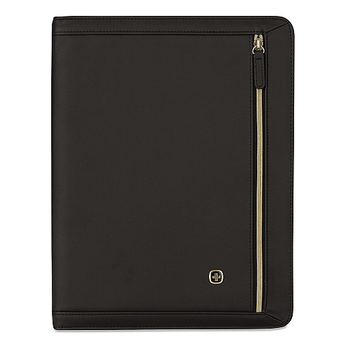 Wenger Amelie Polyester Padfolio with Zipper Closure, 8.5 x 11 Pad, 10.2 x 13, Zipper Closure, Black (601676)