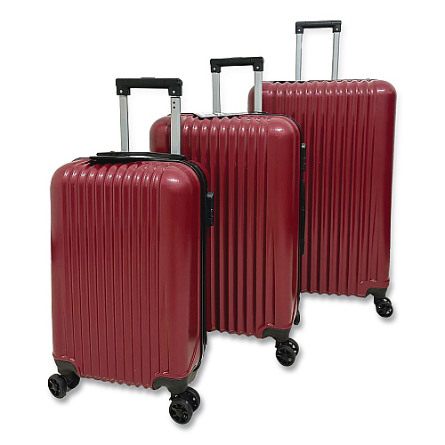 TUCCI FORTE Banda ABS 3-Piece Luggage Set, Red (F000203PCRED)