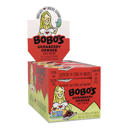 Bobo's Oatmeal Bars, Cranberry Orange, 3 oz Individually Wrapped, 12/Box (00049)