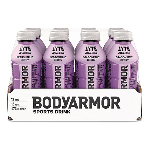 BodyArmor LYTE Sports Drink, Dragonfruit Berry, 16 oz Bottle, 12/Pack (411891)