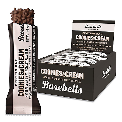 Barebells Cookies and Cream Protein Bars, 1.9 oz Individually Wrapped, 12/Box (VTN42964)