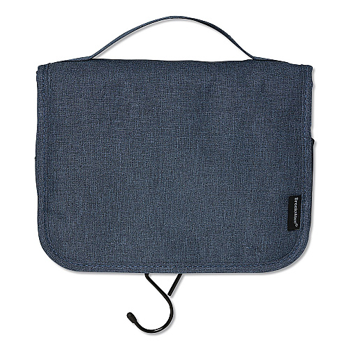 Brookstone Fabric Toiletry Bag, 8.66 x 3.35 x 8.46, Blue (BNKM0001)