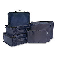 Brookstone Six-Piece Travel Pouch Set, 12.2 x 1.97 x 9.65, Blue (BNPC0001)