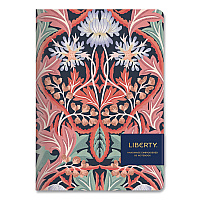 Chronicle Books Liberty London Embroidered Cover Journal, Floral Artwork, Medium/College Rule, Green/Pink/White Cover, (50) 10 x 7 Sheets (978073536557)