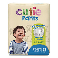 Cuties CutiePants Refastenable Training Pants for Boys, 3T-4T, 32 lbs to 40 lbs, 92/Carton (CR8007)