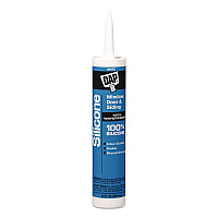 DAP 100 Percent Silicone Rubber Sealant, 9.8 oz Capsule/Cartridge, White, 12/Pack (7079808646)