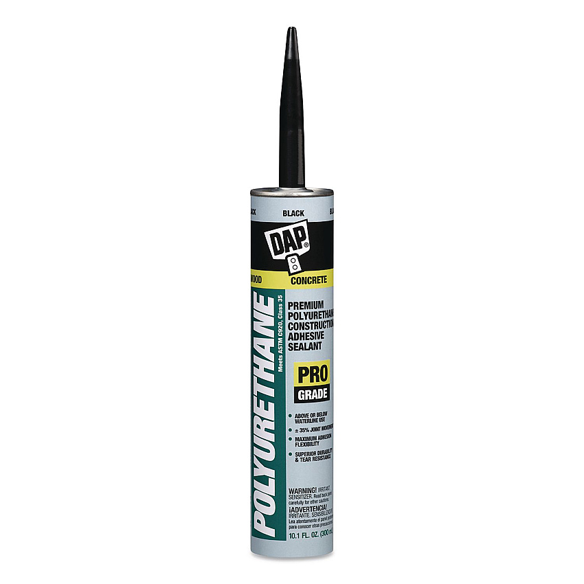 DAP Premium Polyurethane Construction Adhesive Sealant, 10.1 oz Capsule/Cartridge, Black (7079818816)