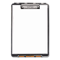 Dexas ClearView Clipcase Storage Clipboard, 0.35" Clip Capacity, Holds 8.87 x 12.25 Sheets, Gray/Orange (5717804)