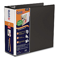 Stride QuickFit D-Ring View Binder, 3 Rings, 4" Capacity, 11.5 x 8, Black (870601)