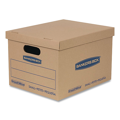 Bankers Box SmoothMove Basic Moving Boxes, Regular Slotted Container (RSC), Small, 12 x 15 x 10, Kraft, 5/Bundle (7714212)