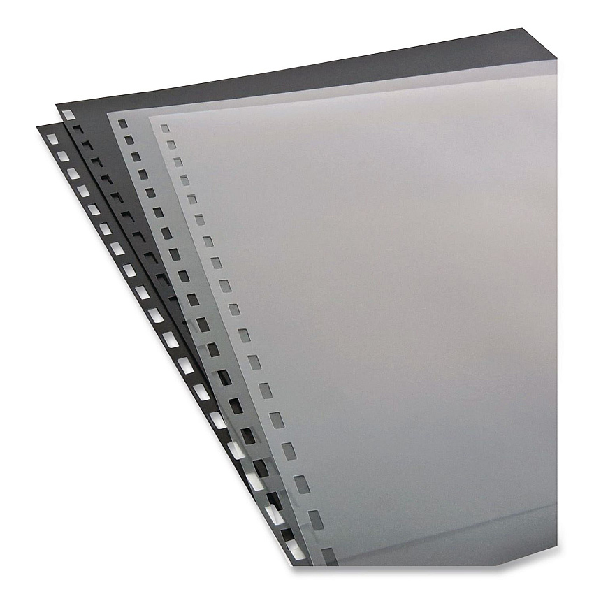 GBC ZipBind Presentation Cover, Plastic, Square Corners, 8.5 x 11, Black/Clear, 10/Pack (26003)