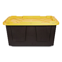 GreenMade Storage Bin with Snap Lid, 108 qt, 20.5 x 30.5 x 14.7, Black/Yellow (669871)