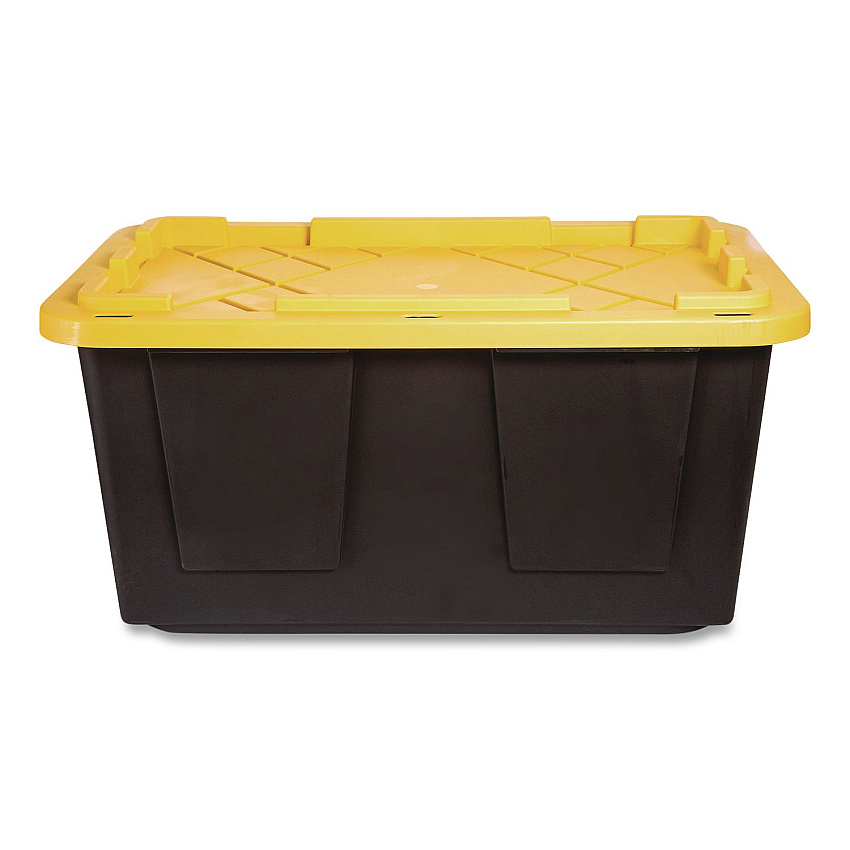 GreenMade Storage Bin with Snap Lid, 108 qt, 20.5 x 30.5 x 14.7, Black/Yellow (669871)
