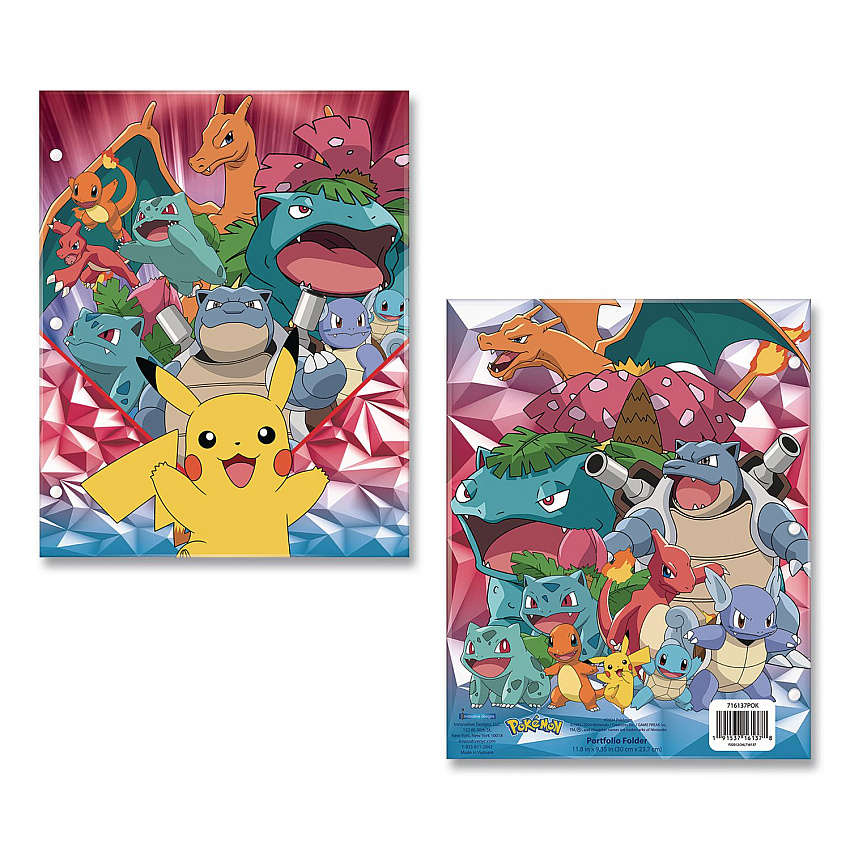 Innovative Designs Licensed Two-Pocket Folder, Pokeman, Side: 3-Hole Punched, Accommodates (50) 11 x 8.5 Sheets, Multicolor (716137POKSA)