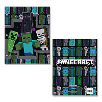 Innovative Designs Licensed Two-Pocket Folder, Minecraft, Side: 3-Hole Punched, Accommodates (50) 11 x 8.5 Sheets, Multicolor (716604MCRSA)