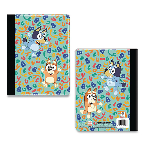 Innovative Designs Licensed Composition Book, Bluey and Bingo, Wide/Legal Rule, Multicolor Cover, (100) 9.75 x 7.5 Sheets (717096BLUSA)