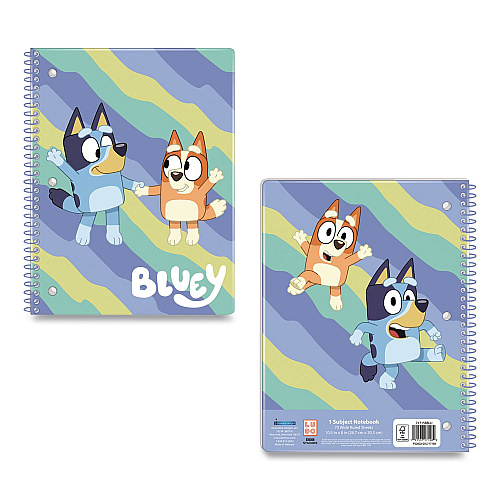 Innovative Designs Licensed Spiral Notebook, Bluey and Bingo, 1-Subject, Wide/Legal Rule, Multicolor Cover, (70) 10.5 x 8 Sheets (717158BLUSA)