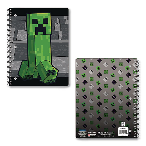 Innovative Designs Licensed Spiral Notebook, Minecraft, 1-Subject, Wide/Legal Rule, Multicolor Cover, (70) 10.5 x 8 Sheets (717326MCRSA)