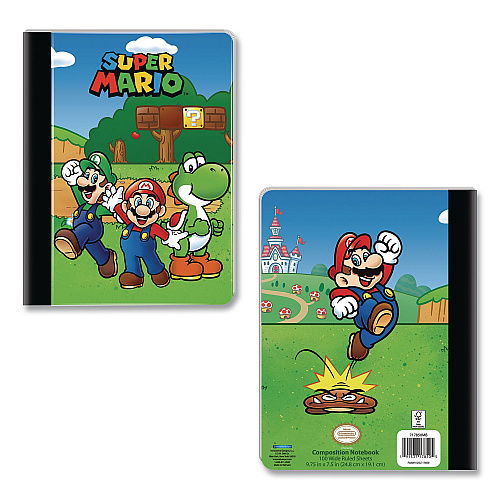 Innovative Designs Licensed Composition Book, Super Mario, Wide/Legal Rule, Multicolor Cover, (100) 9.75 x 7.5 Sheets (717850MBSA)