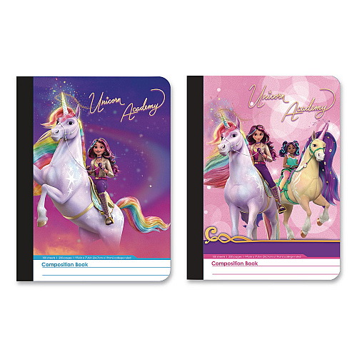 Inkology Composition Book, Randomly Assorted Unicorn Academy Cover Designs, Medium/College Rule, (100) 9.75 x 7.5 Sheets (4792212PDQ)