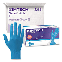 Kimtech Element Nitrile Exam Gloves, Powder-Free, AQL 1.5, Small, 3.2 mil Thick, 9.3" Long, Blue, 250/Box, 10 Boxes/Carton (62871)