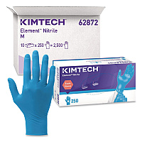 Kimtech Element Nitrile Exam Gloves, Powder-Free, AQL 1.5, Medium, 3.2 mil Thick, 9.3" Long, Blue, 250/Box, 10 Boxes/Carton (62872)