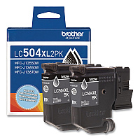 Brother LC504 INKvestment, High-Yield Ink, 3,000 Page-Yield, Black (LC504XL2PKS)