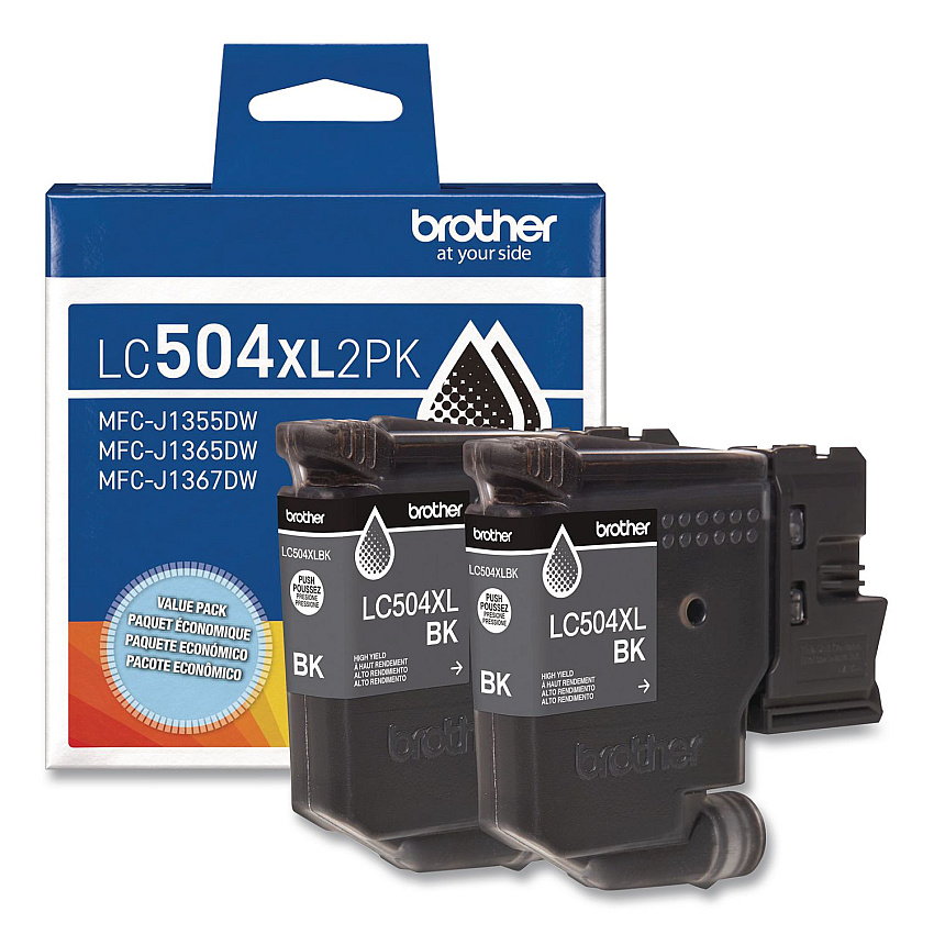 Brother LC504 INKvestment, High-Yield Ink, 3,000 Page-Yield, Black (LC504XL2PKS)